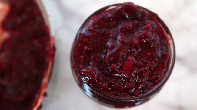 Homemade chia seed jam