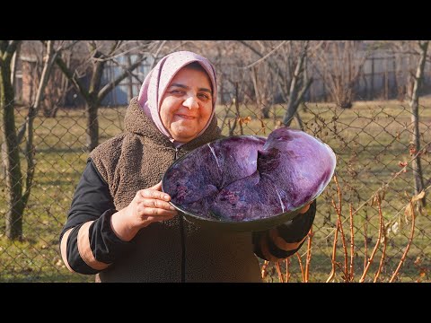 Winter Day in the Village | Delicious Beef Liver Recipe