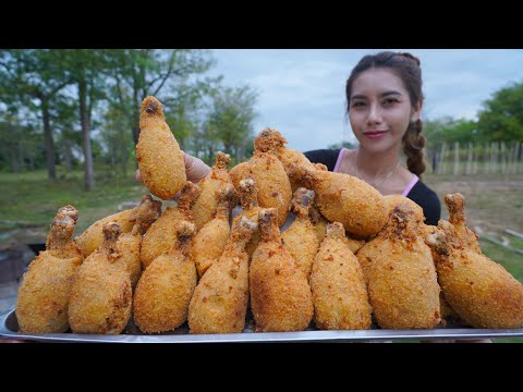 Chicken leg crispy with potato and chesses cook recipe - Amazing cooking