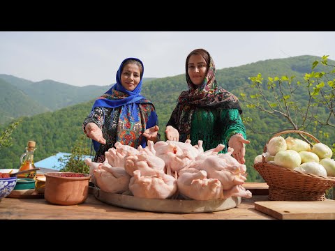 Chickens and Onions Turned to Delicious Barberry Pilaf Chicken ♧ Village Cooking