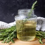 Rosemary simple syrup captures the citrus flavors and woodsy, mint-like fragrance of the freshest rosemary to add to your favourite cocktails, cakes, ice cream, and hot or cold drinks. Elevate your happy hour with this sophisticated yet inexpensive addition that tastes like a million dollars.