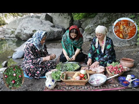 IRAN Best Abgoosht (Broth) Recipe by the River! Most Delicious And Popular Food in Middle East