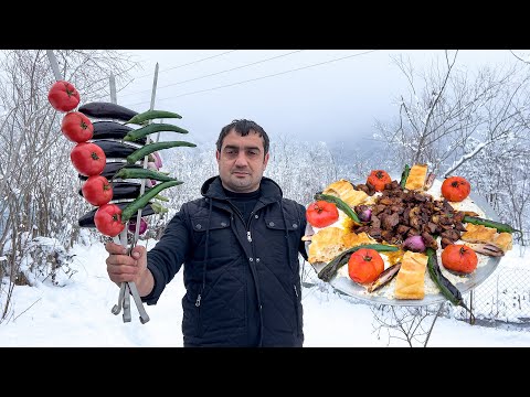 EVERYWHERE COVERED 45CM OF SNOW! DELICIOUS RECIPES | OUTDOOR COOKING IN RURAL PARADISE VILLAGE