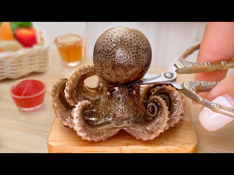 Yummy Miniature Grilled Spanish Octopus Recipe 🐙 Homemade Miniature Cooking Food by Mini Yummy