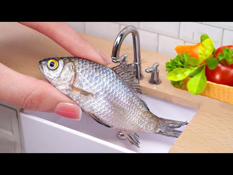 SO DELICIOUS!! Perfect Miniature Oven Grilled Fish Recipe | ASMR Cooking Mini Food