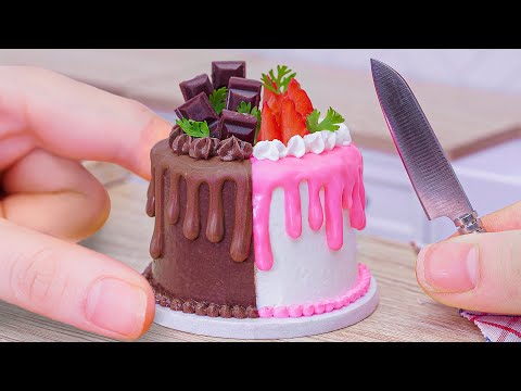 Best Of Miniature Chocolate & Rainbow Cake Decorating Ideas - Mini Strawberry Cake | Mini Bakery