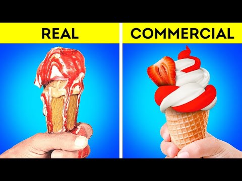 FOOD IN COMMERCIALS vs IN REAL LIFE || Commercial Tricks and Photo Hacks