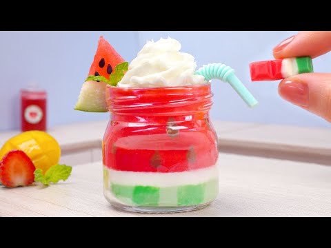 Fresh Miniature Watermelon Smoothies Recipe For Summer | Delicious Tiny Watermelon Cake Decorating