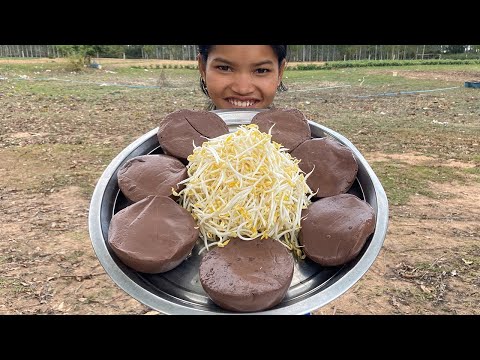 Chicken Blood Recipes | Delicious Cooking Chicken Blood with Bean Sprouts | Village Food Recipes