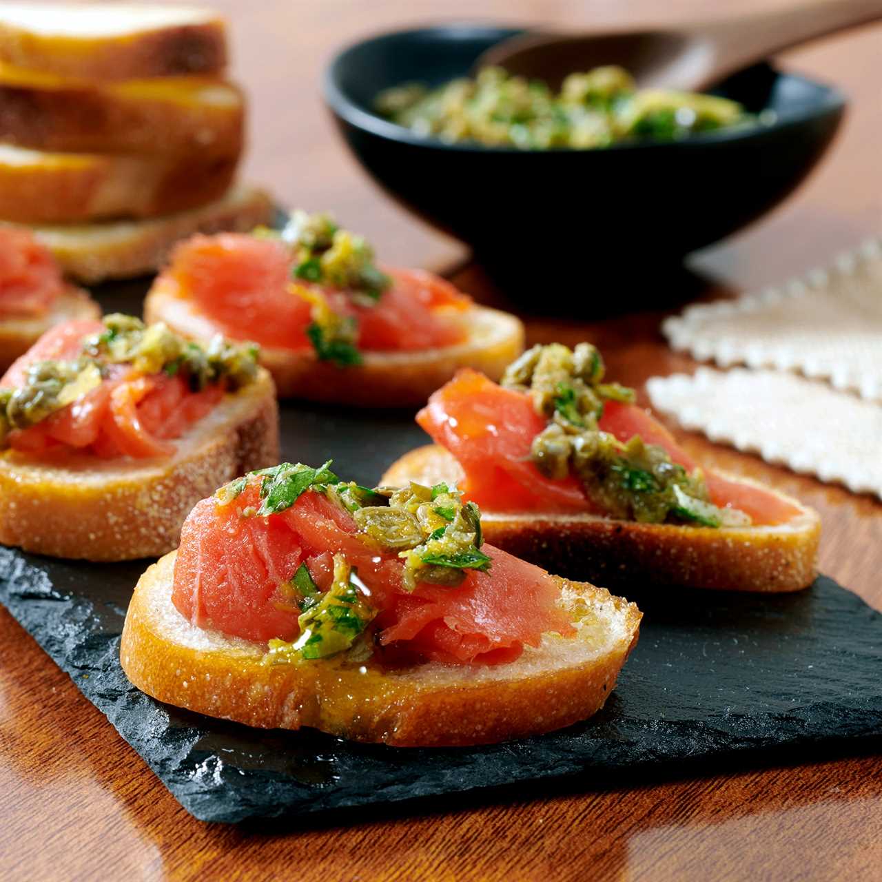 Organic vegetable crostini