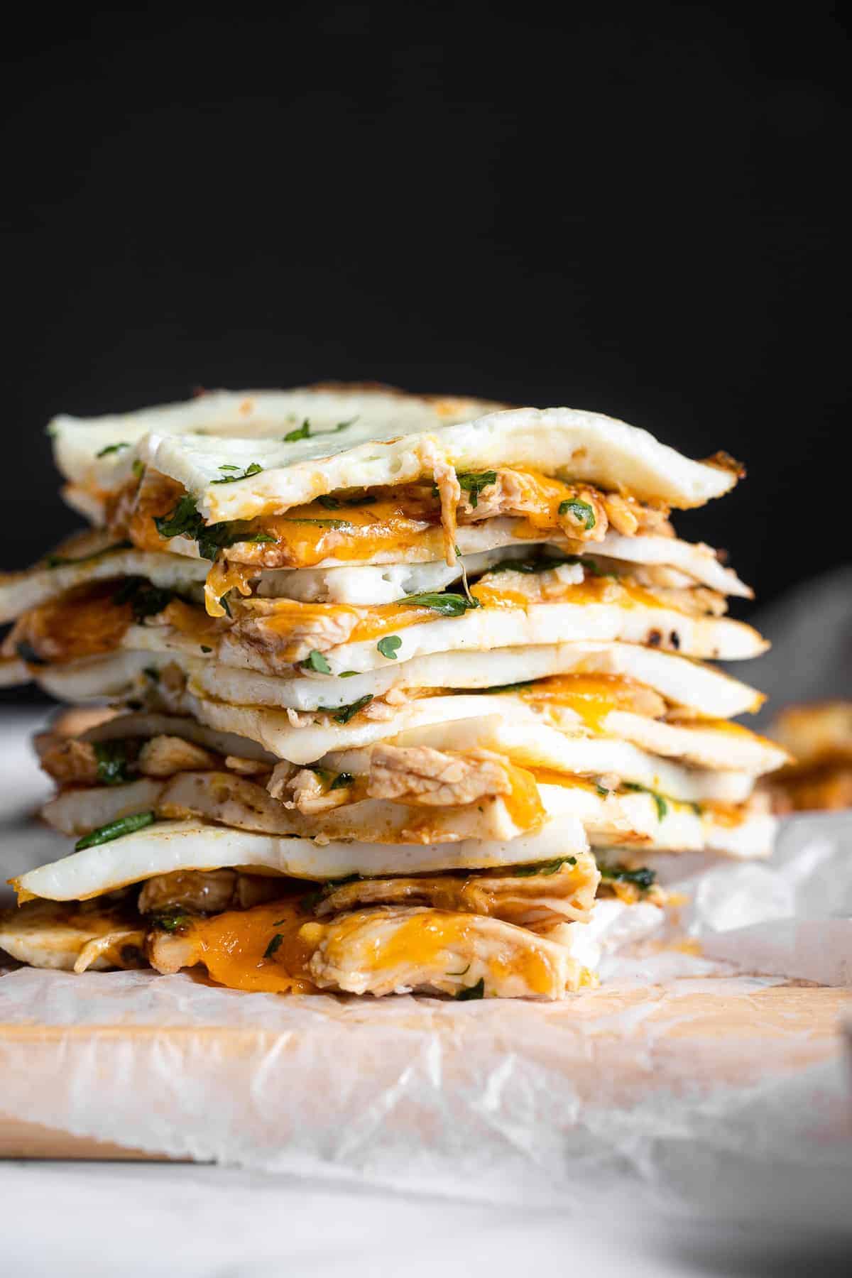 low carb keto quesadillas stacked together