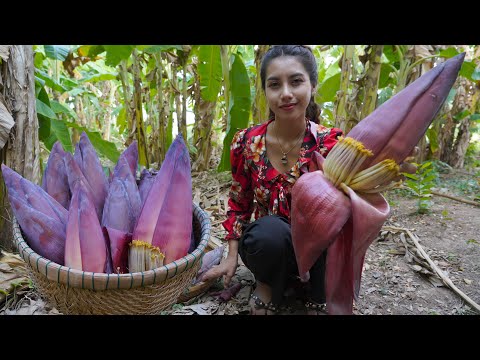 Fresh flower banana and cook food recipe delicious - Polin lifestyle