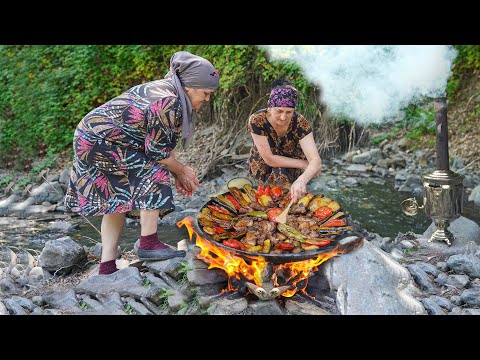 Delicious food made by village women in the mountains! and Honey harvest - Best 1-Hour Recipes