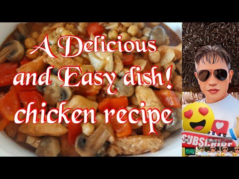 Chicken With Mushrooms And Chickpeas - A Delicious And Easy Dish!#cooking #cookingrecipes #video