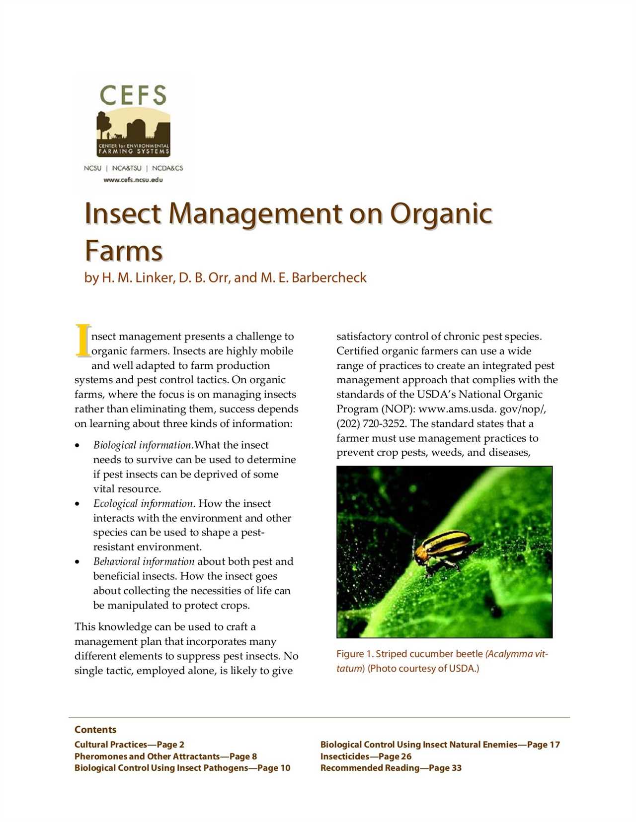 Organic farming and pest management