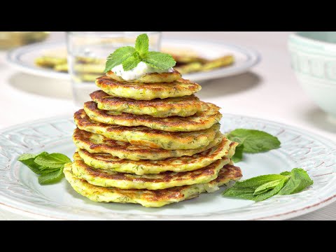 Greek ZUCCHINI FRITTERS with Delicious TZATZIKI SAUCE. Easy Recipe by Always Yummy!