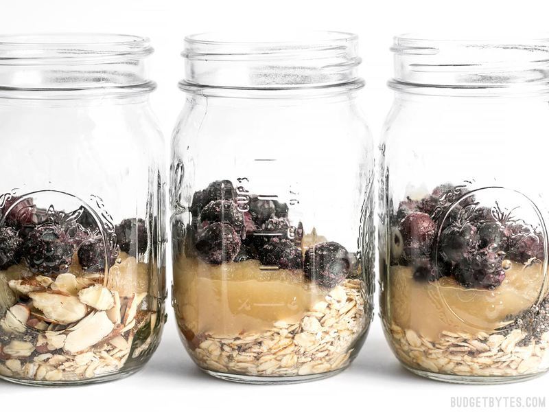 These Blueberry Almond Overnight Oats are naturally sweet without any added sugar, and provide plenty of flavor and texture to keep you happy and full all morning. BudgetBytes.com