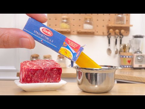 How to make Miniature Spaghetti Meatballs | Miniature Cooking Recipe | Tiny Cakes