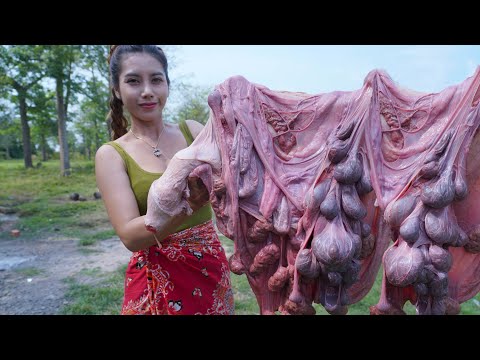 Intestine beef boiled with Prahok sauce cook recipe and eat - Amazing cooking