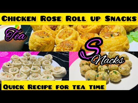 Chicken Snacks For TeaTime | Crispy Rose Rollup #Samosa #yummy#viral #delicious #cooking #recipe#4k