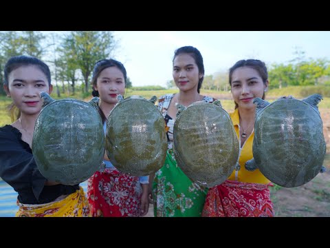 Turtle soup with ribs pork cook and eat recipe - Amazing video