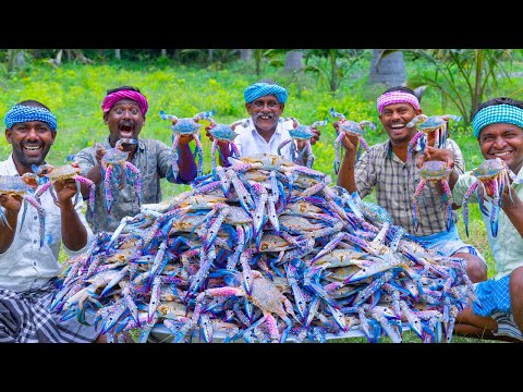 1000 BIG SIZE CRABS | Big Blue Crab Fry Recipe Cooking in Village | Seafood Recipe | Crab Recipe