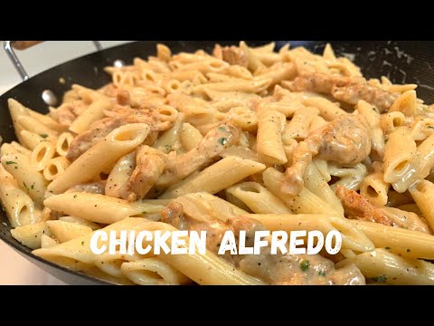 Lazy Creamy Chicken Alfredo Pasta Recipe | Alfredo From A Jar???!!!