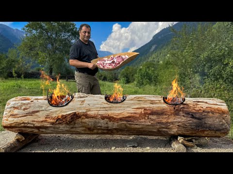 Delivered A Huge Log For Cooking Three Delicious Homemade Dishes At Once