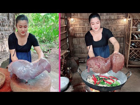 Yummy beef liver cooking with country style - Cooking with Sreypov