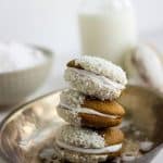 Pumpkin Cookies with Coconut Cream - These are SO good and they're whole wheat and have no butter! | Foodfaithfitness.com | #pumpkin #cookie #recipe