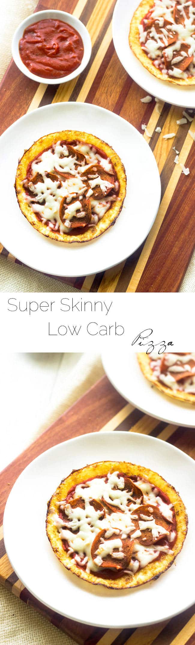 Skinny Low Carb Pizza- You know that you want to know what keeps these low calorie, protein packed and gluten free, but with the same pizza taste! | Foodfaithfitness.com | #recipe