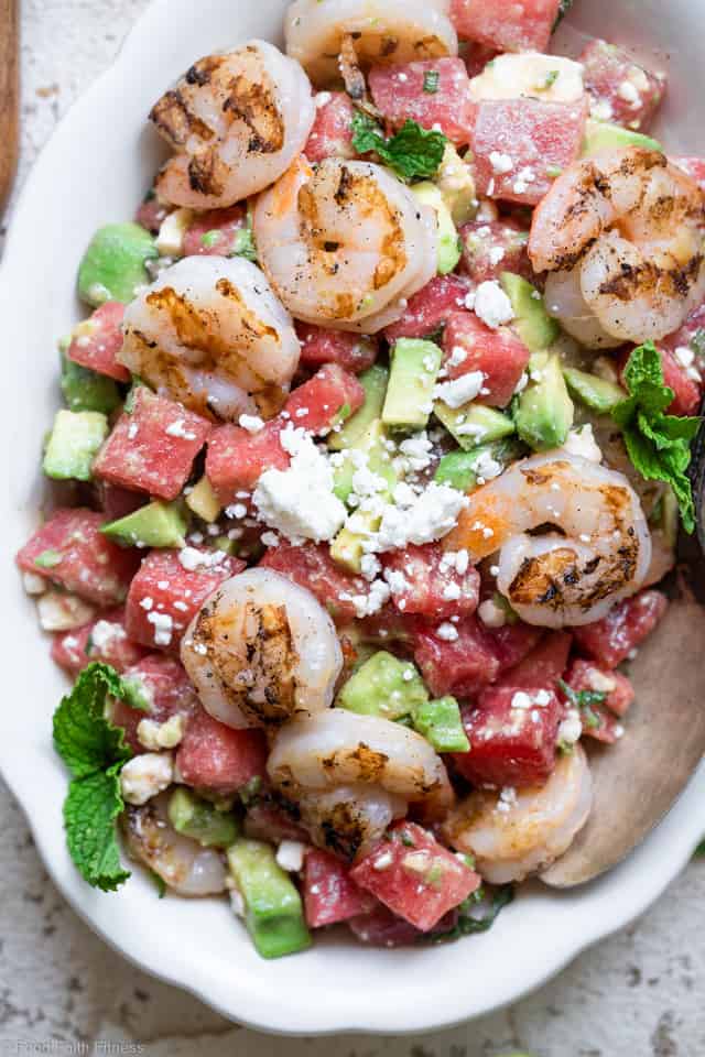 Shrimp Avocado Salad with Watermelon 