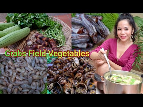 Crabs field vegetables Soup , home cooking recipes