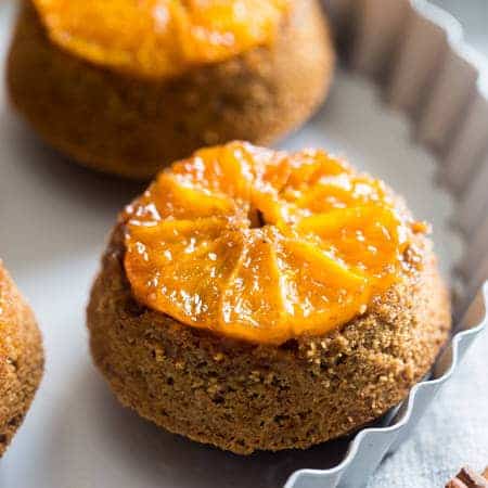 Upside Down Citrus Gluten Free Muffins - These vegan muffins are made with coconut sugar, grapefruit and oranges! They're a healthy breakfast or snack for busy mornings that are only 200 calories! | Foodfaithfitness.com | @FoodFaithFit