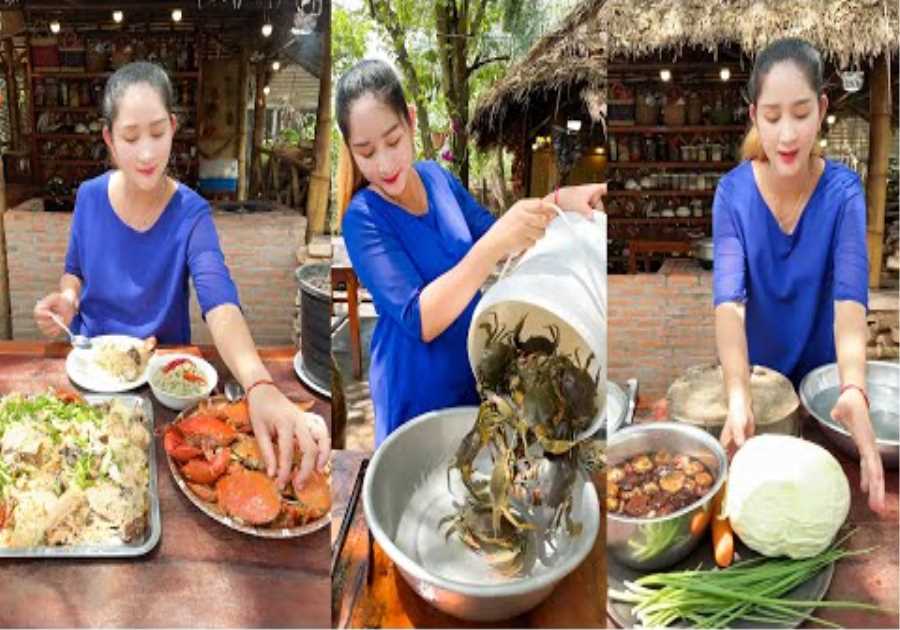 Mud crab and blue crab cooking recipes - Yummy crab cooking by pregnant chef - Cooking With Sros