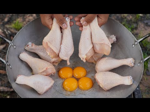 Tasty Crispy Chicken Drumstick Cooking | Chicken Drumstick Fried Mushroom Recipe