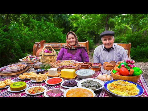 Preparing Traditional Azerbaijani Breakfast & Cooking Delicious Fish, Lamb Leg and Khinkali