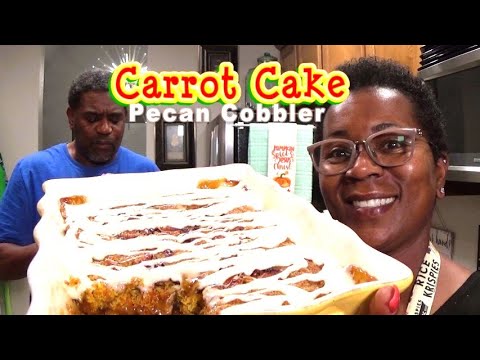 Carrot Cake🥕 Pecan Cobbler With a Cream Cheese Drizzle | This One is AMAZING Too! | JUST DELICIOUS!