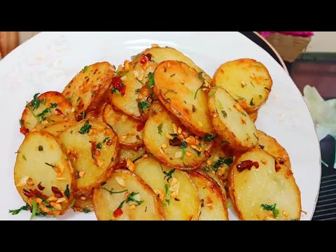 New style Garlic Potato Snacks Recipe! Its So Delicious! Garlic Potato Chips! Potato French Fry Rcp