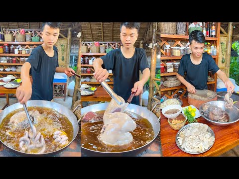 Handsome chef cooking: pig's liver, lung, intestine delicious recipe cook by chef Ny - Cooking skill