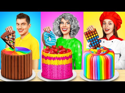 Me vs Grandma Cooking Challenge | Secret Cake Decorating Recipes by YUMMY JELLY