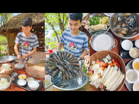 Chef Ny cook 2 delicious recipe with river prawn - Chef Ny cooking skill