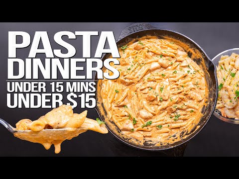 TWO INSANELY DELICIOUS PASTA DINNERS (IN UNDER 15 MINUTES AND UNDER $15) | SAM THE COOKING GUY