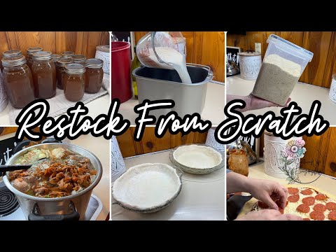 Restocking My Pantry & Freezer From Scratch || Making Homemade Food Convenient