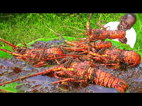 SPICY LOBSTER BUTTER GARLIC GRAVY | Delicious Sea Food | Village Traditional Recipe | Grandpa Show