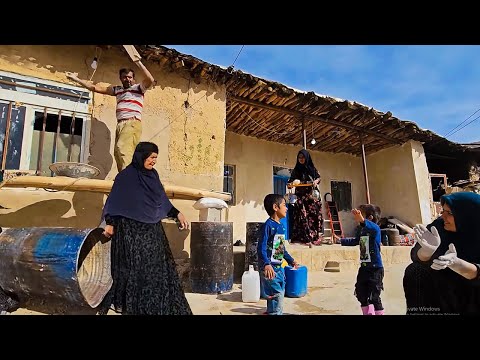 Plastering of Fariba's house by Grandma's family