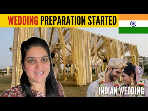 WEDDING PLACE GETTING READY 🥰| INDIAN FAMILY WEDDING | TRIP TO INDIA 🇮🇳