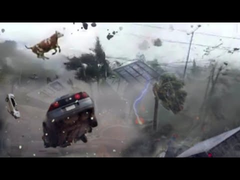 Brutal footage of storm in Buenos Aires, Argentina..!! Plane thrown, thousands of trees fell