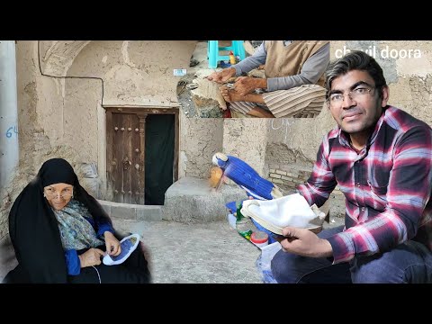 The weaving of a type of shoe popular by elderly people in a village in Iran