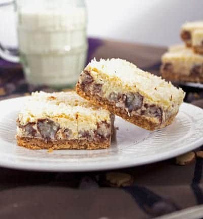 Skinny Almond Joy Cheesecake Bar {GF} - Food Faith Fitness